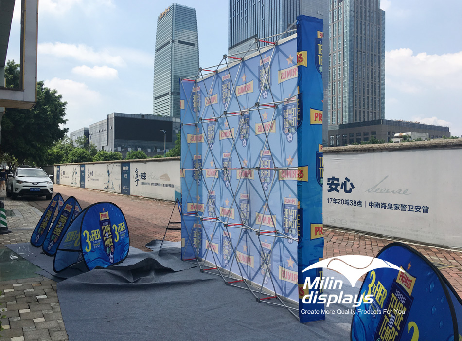 Pop Up Display，Tension Fabric Displays, Trade Show Displays/Backdrops, backdrop stand.