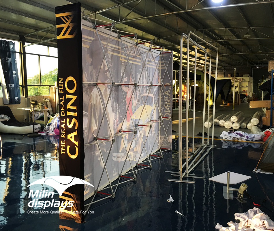Pop Up Display，Tension Fabric Displays, Trade Show Displays/Backdrops, backdrop stand.